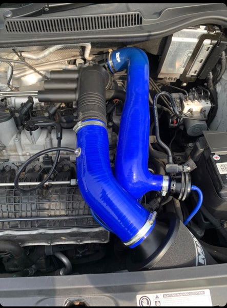 Ea211 half intake in blue, this picture also includes a blow off valve